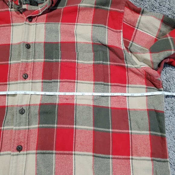 Abercrombie & Fitch Red and Green Plaid Casual Button Down Shirt - Picture 6 of 8